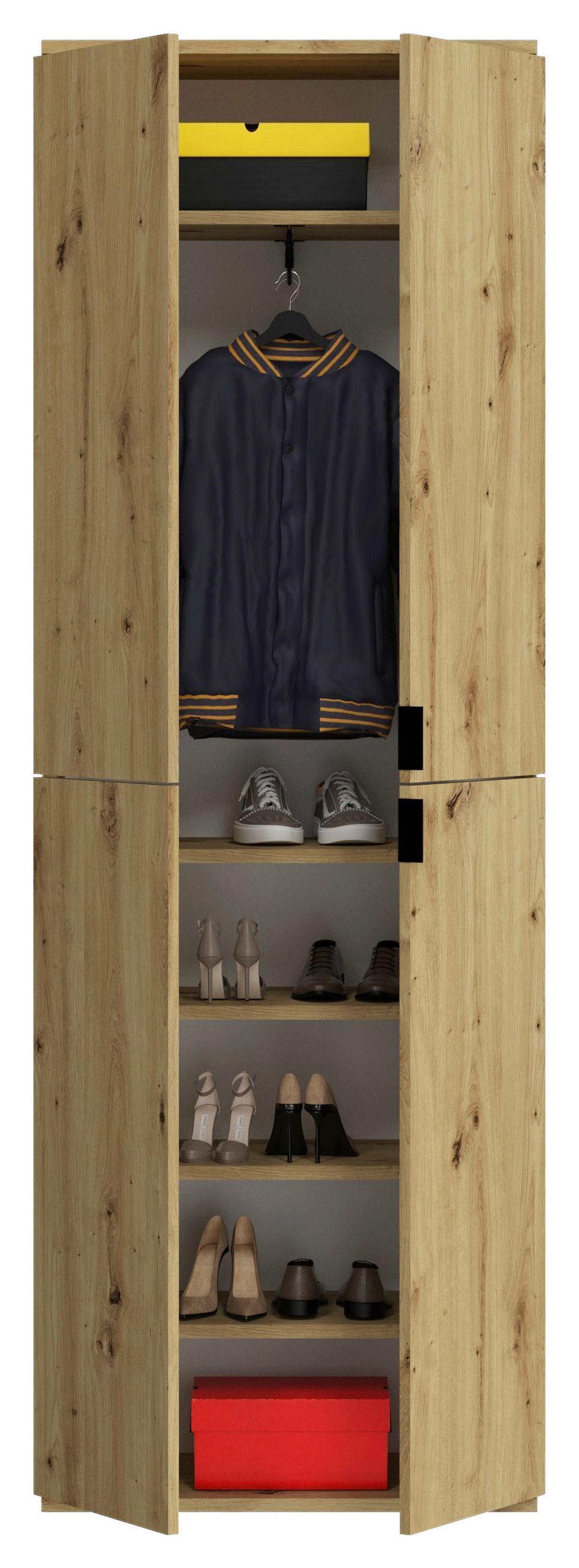 Garderobe PROJEKT Eiche Artisan Nachbildung B/H/T: ca. 91x193x34 cm PROJEKT - Eiche (91,00/193,00/34,00cm) - xonox.home