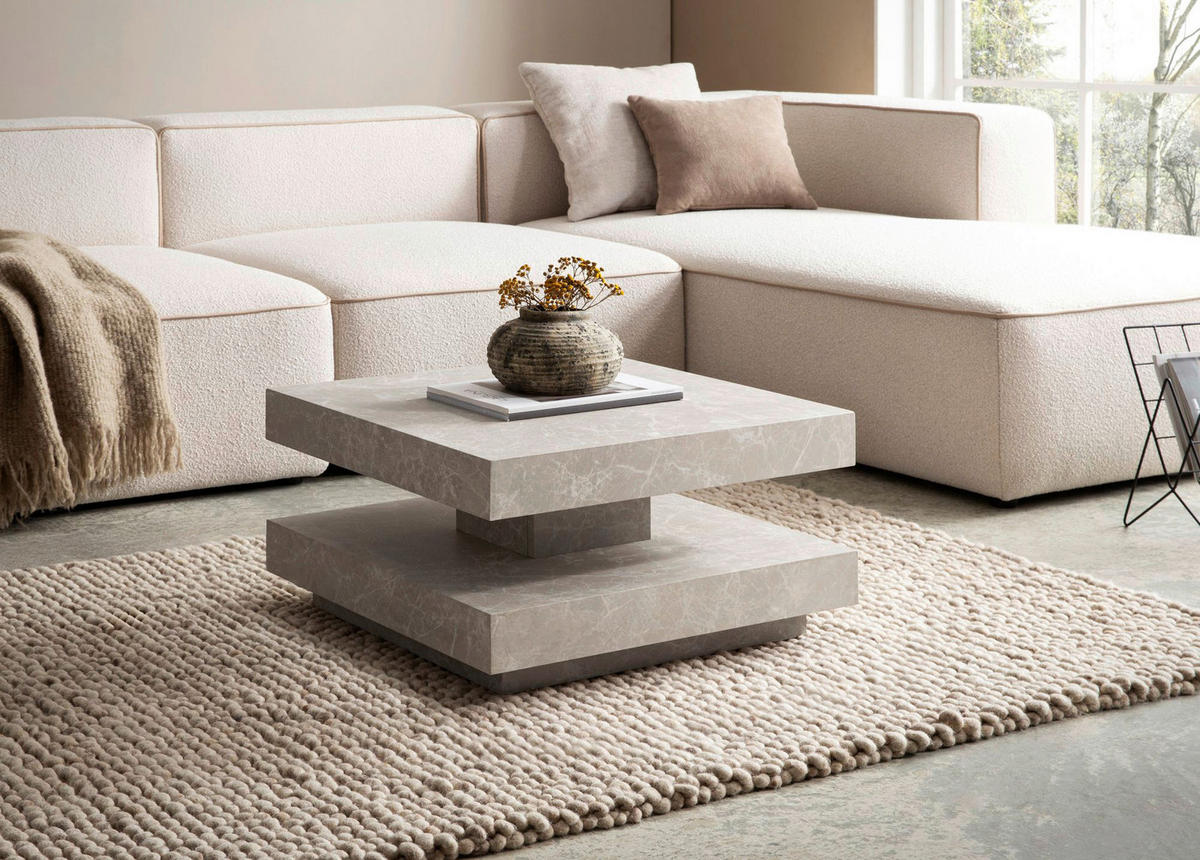 Couchtisch sand B/H/T: ca. 60x34x60 cm Couchtisch - sand (60,00/34,00/60,00cm) - Wohnling