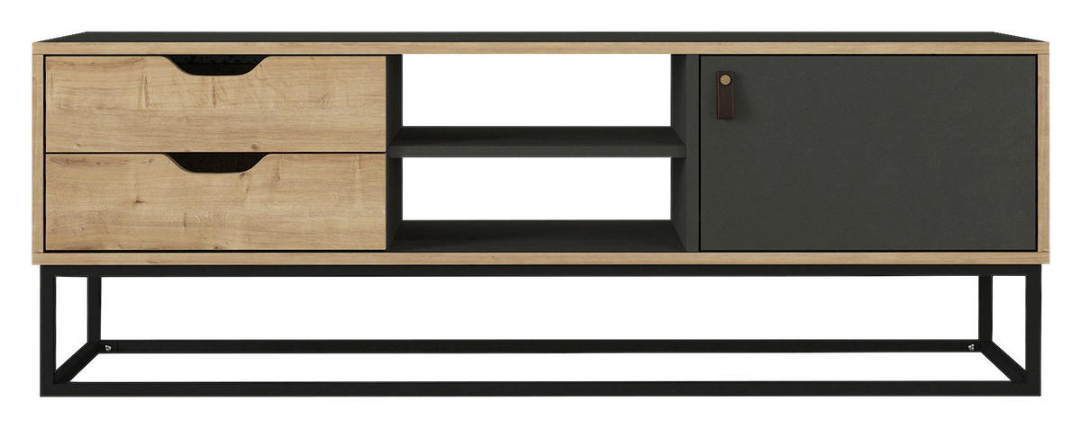 TV-Lowboard Dolores anthrazit Safir Nachbildung B/H/T: ca. 150x53,2x35 cm Dolores - anthrazit/Safir (150,00/53,20/35,00cm) - moebel17