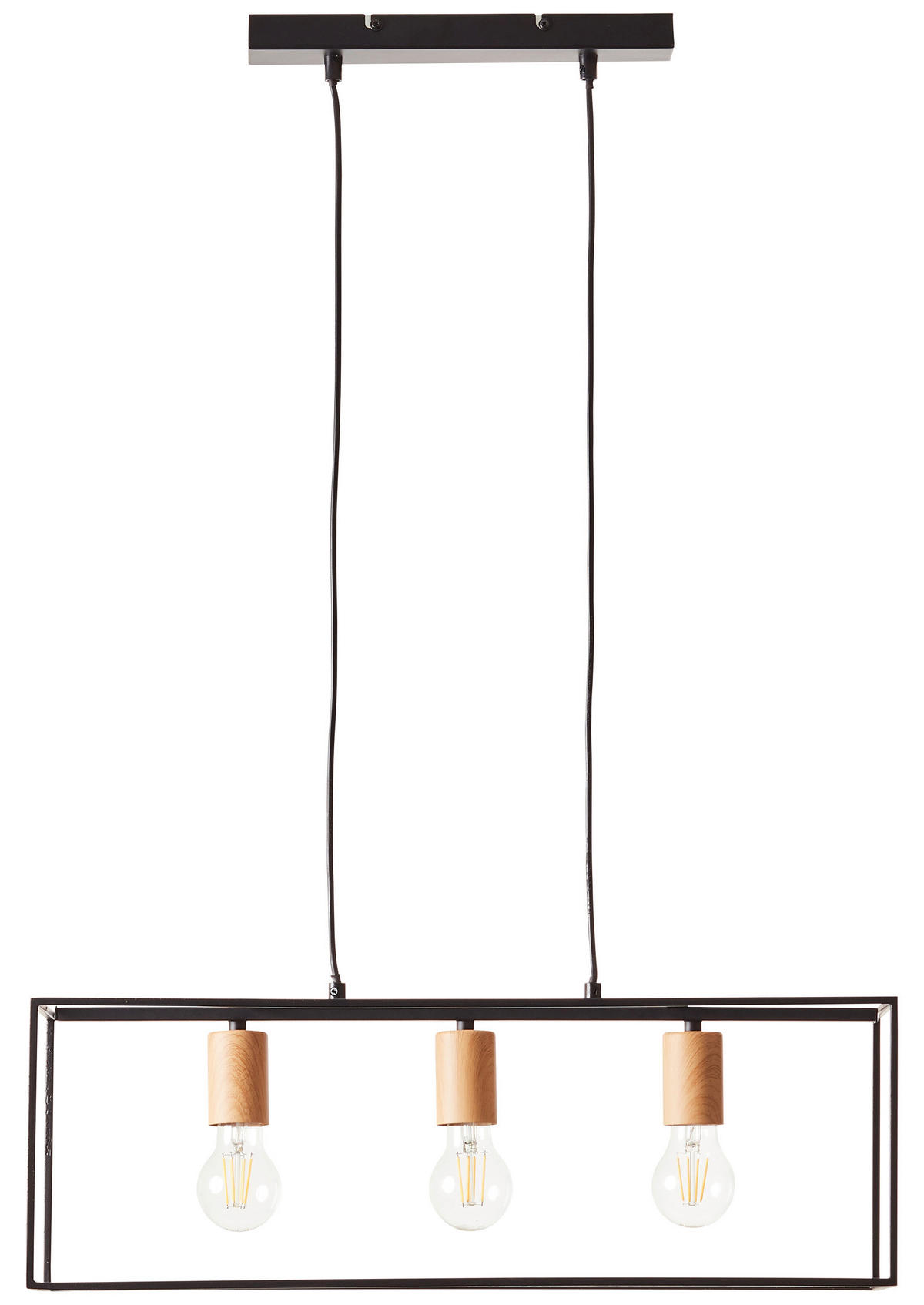 Brilliant Pendelleuchte 92747/76 schwarz Metall B/H/T: ca. 60x110x20 cm E27 3 Brennstellen Pendelleuchte Arica 92747/76 - schwarz (60,00/110,00/20,00cm) - Brilliant