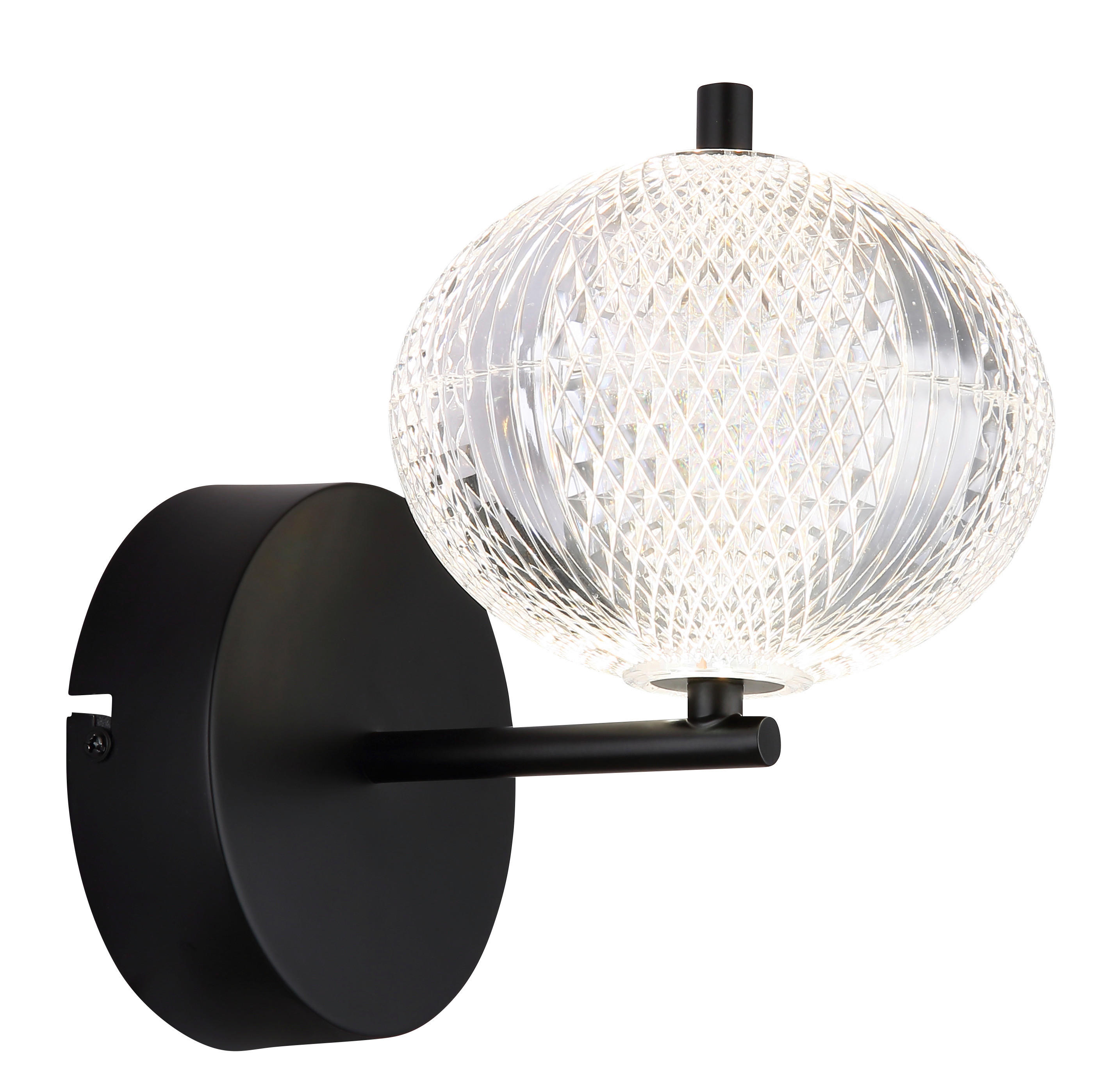 GLOBO LED-Wandleuchte schwarz klar Acryl Metall B/H: ca. 15x21,5 cm AIDA - klar/schwarz (15,00/21,50cm) - GLOBO