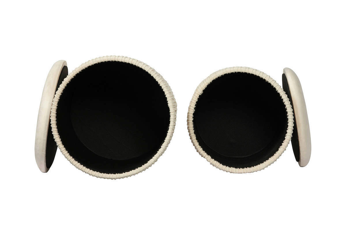 360 Living Hocker Milas 100 2er-Set grau H/D: ca. 44x36 cm Milas 100 2er-Set - grau (36,00/44,00cm) - 360 Living