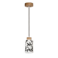 SPOT Light Pendelleuchte 1701174G0758 Eiche weiß anthrazit Echtholz Glas D: ca. 10 cm E27 1 Brennstellen Bosco - Eiche/weiß (10,00cm) - SPOT Light