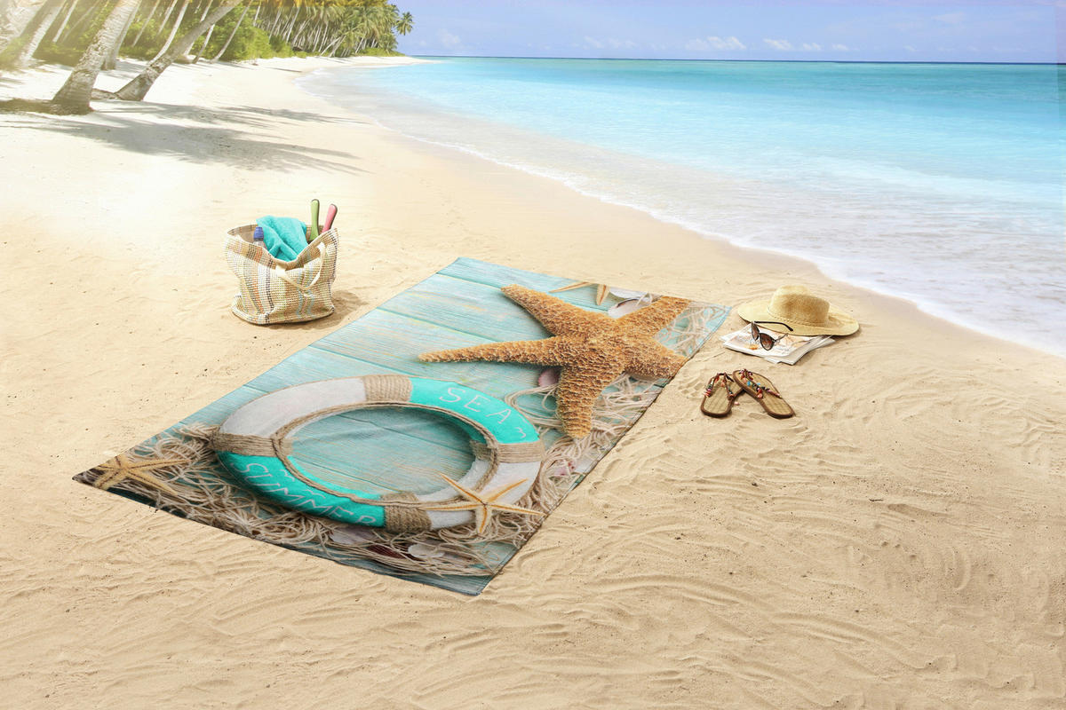 Strandtuch Jimmy aqua Polyester B/L: ca. 100x180 cm Jimmy - aqua (100,00/180,00cm) - Good Morning