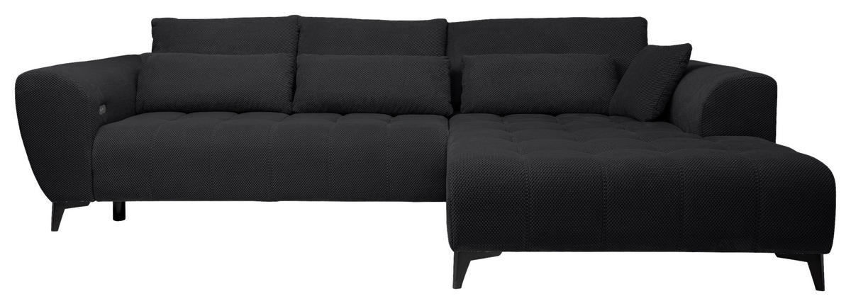 Ecksofa Garay-S schwarz Microfaser B/H/T: ca. 287x83x220 cm Garay-S - schwarz (287,00/83,00/220,00cm)