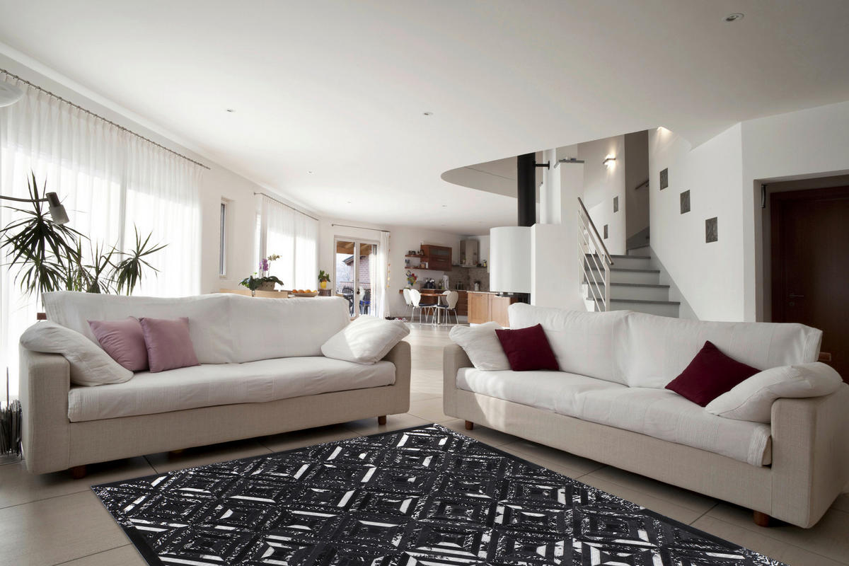 360Living Teppich Dazzle schwarz B/L: ca. 80x150 cm Dazzle - schwarz/silber (80,00/150,00cm) - 360Living