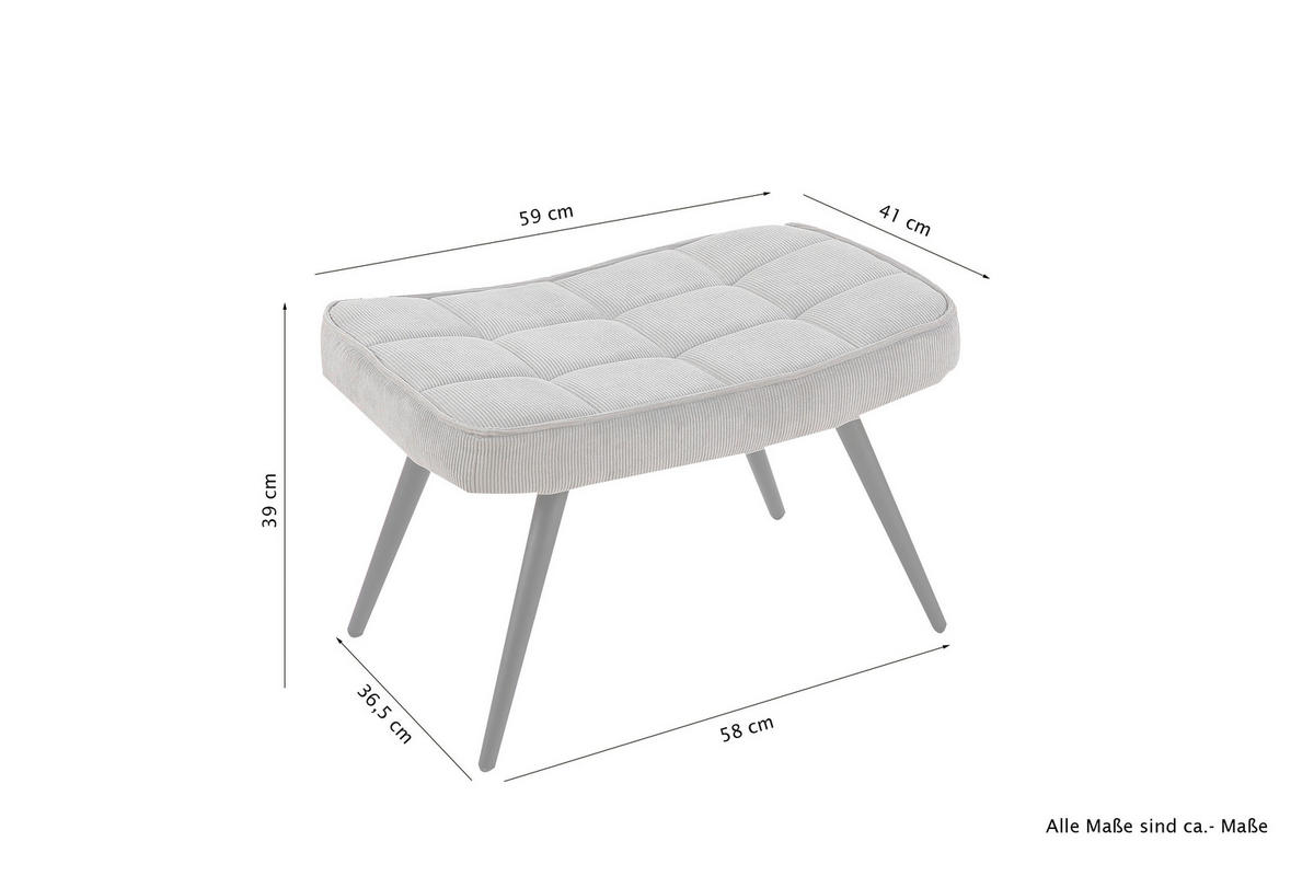 byLIVING Hocker UTA weiß B/H/T: ca. 60x39x41 cm UTA - weiß (60,00/39,00/41,00cm) - byLIVING