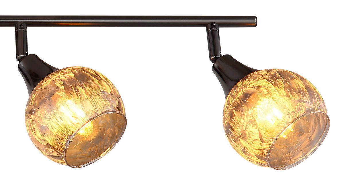 GLOBO Strahler schwarz Chrom Metall Glas B/H/L: ca. 11x37x21 cm E14 4 Brennstellen Strahler-Frosta - schwarz/Chrom (21,00/11,00/37,00cm) - GLOBO