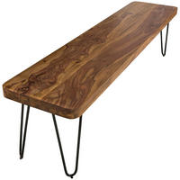 Wohnling Sitzbank natur schwarz Echtholz Metall B/H/T: ca. 180x45x40 cm Sitzbank - natur/schwarz (180,00/45,00/40,00cm) - Wohnling