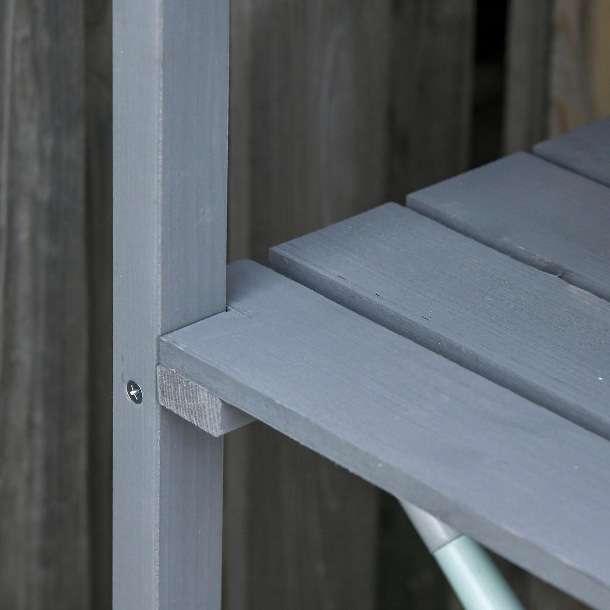 Outsunny Metall-Arbeitsfläche grau B/H/L: ca. 37x89x76 cm Metall-Arbeitsfläche - grau (76,00/37,00/89,00cm) - Outsunny