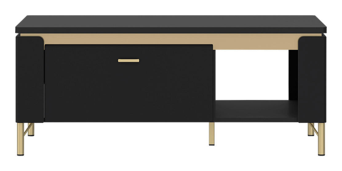 Couchtisch Norica schwarz matt gold Optik B/H/T: ca. 110x46x65 cm Norica - gold/schwarz (110,00/46,00/65,00cm)