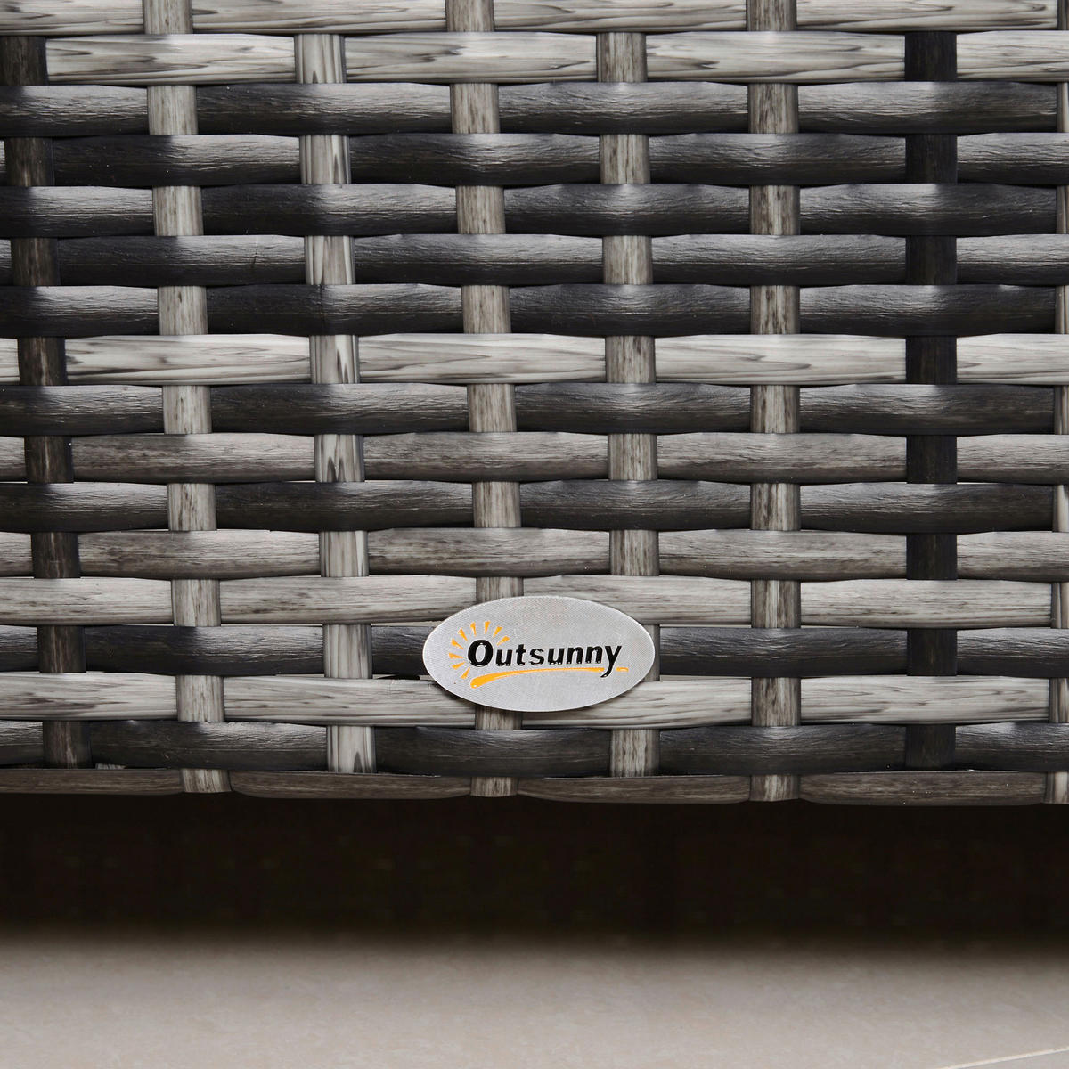 Outsunny Beistelltisch grau Polyrattan B/H/L: ca. 50x85x39 cm Beistelltisch - grau (39,00/50,00/85,00cm) - Outsunny
