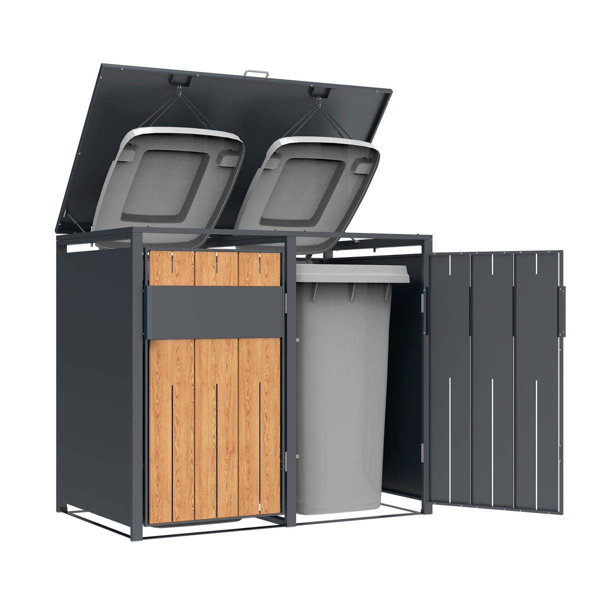 Westmann Mülltonnenbox Varius Holzoptik B/H/L: ca. 132x116x80 cm Varius - Holzoptik (80,00/132,00/116,00cm) - Westmann