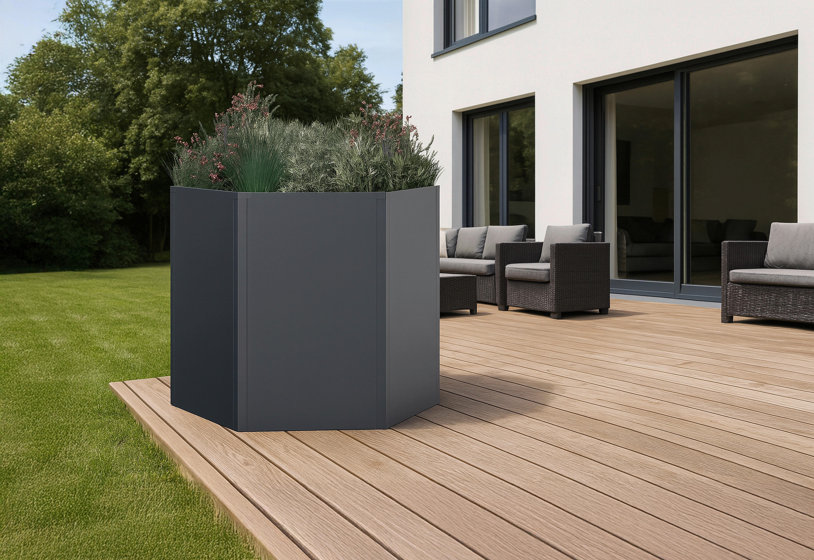 Westmann Hochbeet Varia anthrazit Metall B/H/L: ca. 100x77x100 cm Varia - anthrazit (100,00/100,00/77,00cm) - Westmann
