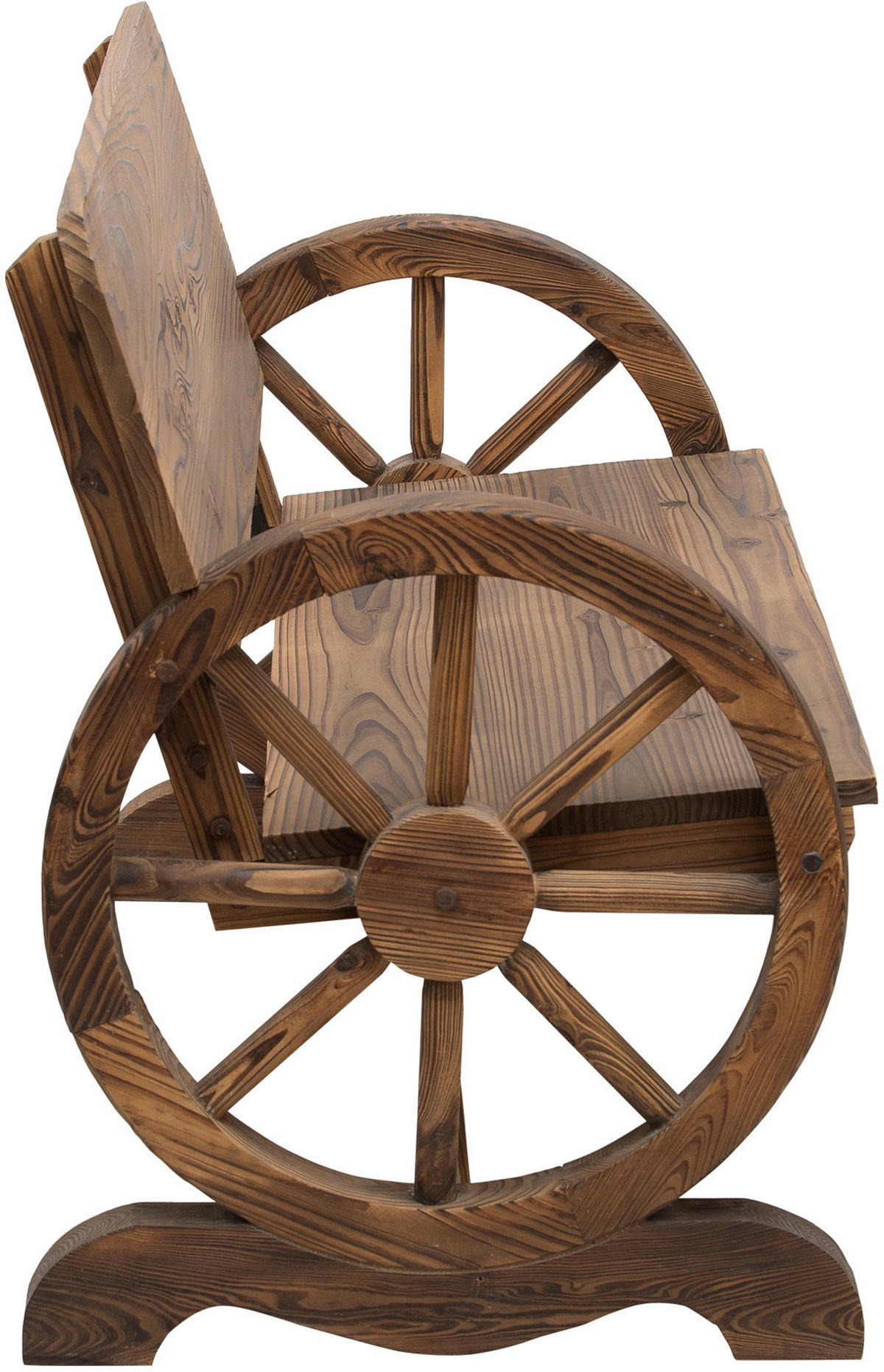 Outsunny Gartenbank dunkelbraun Holz B/H/T: ca. 114x80x58 cm Gartenbank - dunkelbraun (114,00/80,00/58,00cm) - Outsunny