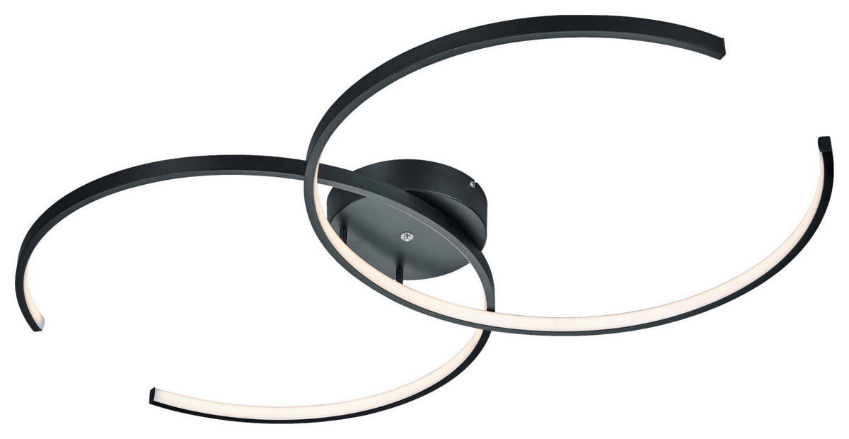 TRIO Deckenleuchte 651110232 schwarz Metall B/H/T: ca. 94x8x55 cm 2 Brennstellen Citizen - schwarz (94,00/8,00/55,00cm) - Trio