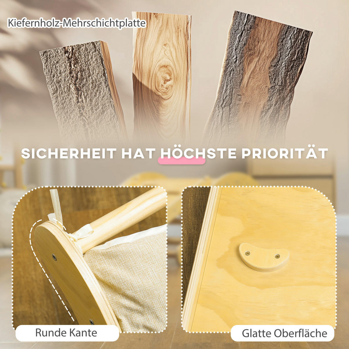 AIYAPLAY Klettergerüst natur B/H/L: ca. 49,5x39,5x168 cm Klettergerüst - natur (168,00/49,50/39,50cm) - AIYAPLAY