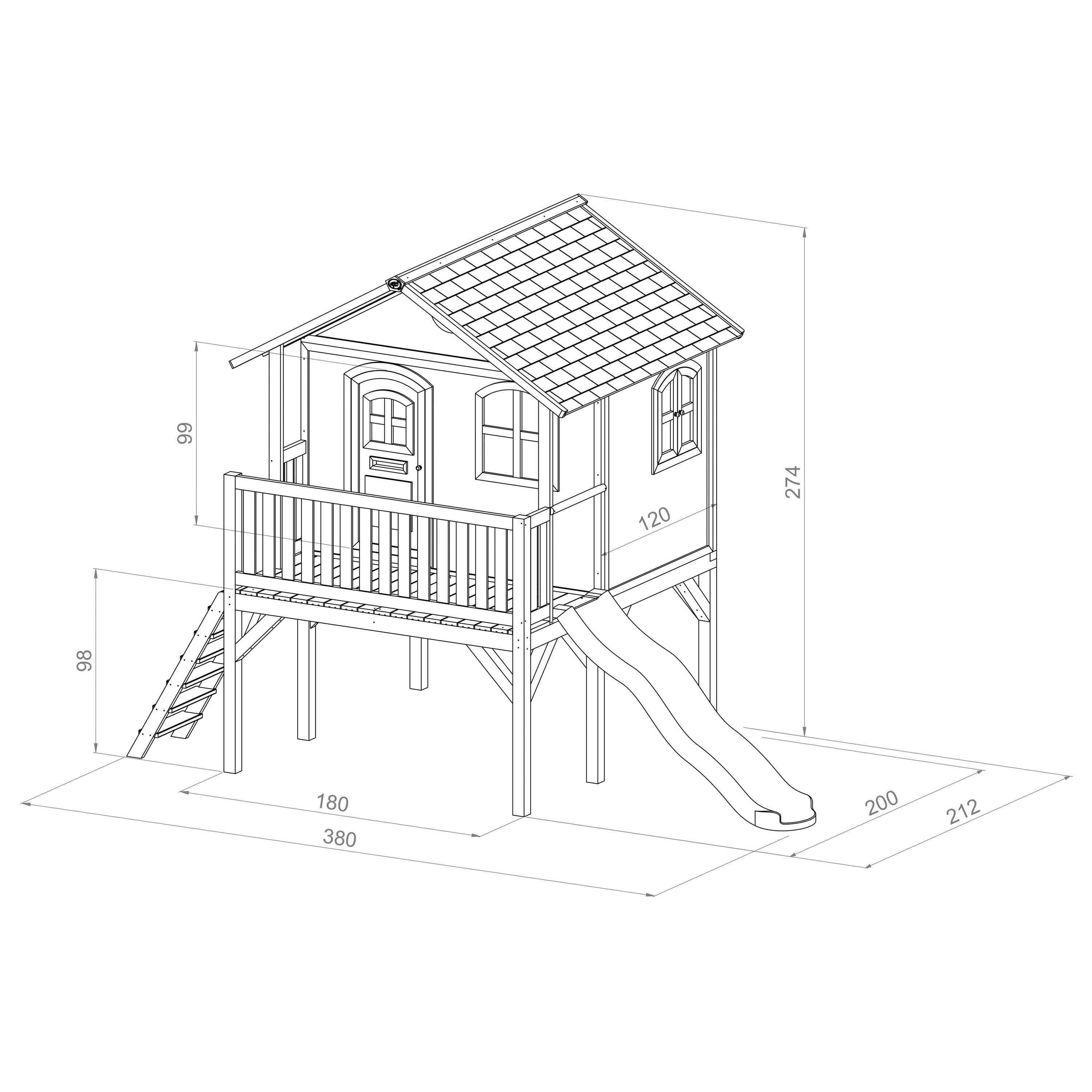 AXI Spielhaus Sophie grün B/H/L: ca. 380x274x212 cm Sophie - braun/grün (212,00/380,00/274,00cm) - AXI