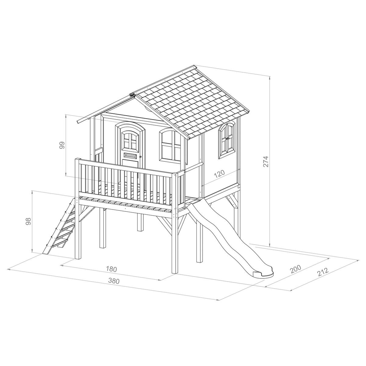 AXI Spielhaus Sophie grün B/H/L: ca. 380x274x212 cm Sophie - braun/grün (212,00/380,00/274,00cm) - AXI