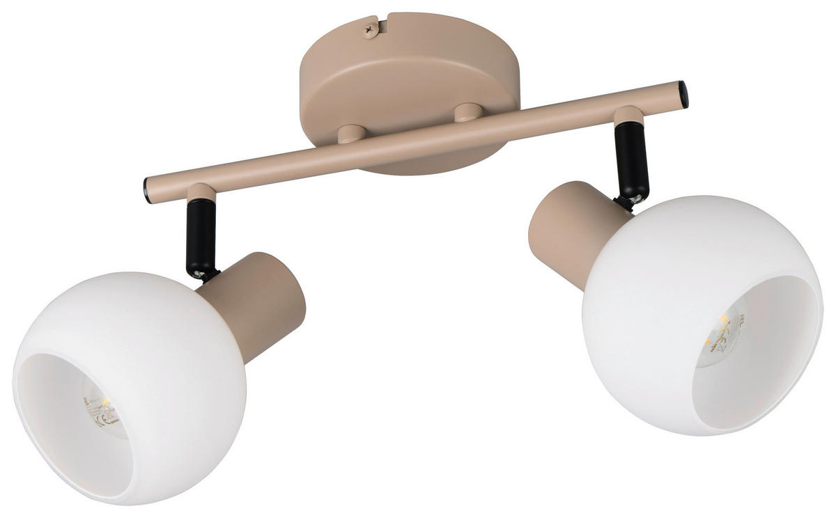 Reality Leuchten Spots beige Metall B/H/L: ca. 25x18,5x10 cm E14 2 Brennstellen Spot_Boba_2 - beige (10,00/25,00/18,50cm) - Reality Leuchten