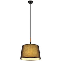 GLOBO Pendelleuchte mattschwarz braun Metall H/D: ca. 120x38 cm 1.0 Brennstellen KIKKI - braun/mattschwarz (38,00/120,00cm) - GLOBO