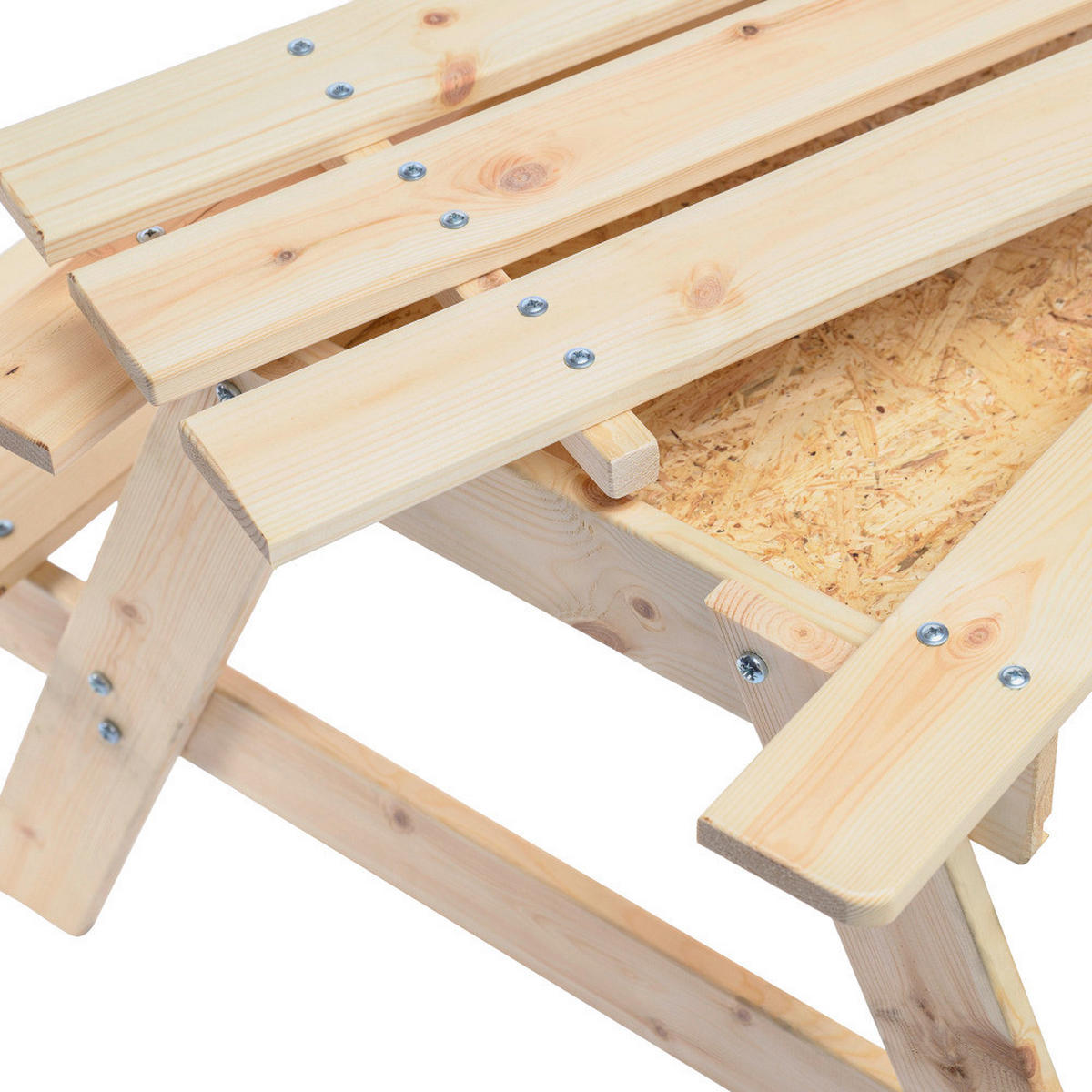 Timbela Kindersitzgarnitur M010 natur Holz B/H/L: ca. 90x50x90 cm M010 - natur (90,00/90,00/50,00cm) - Timbela