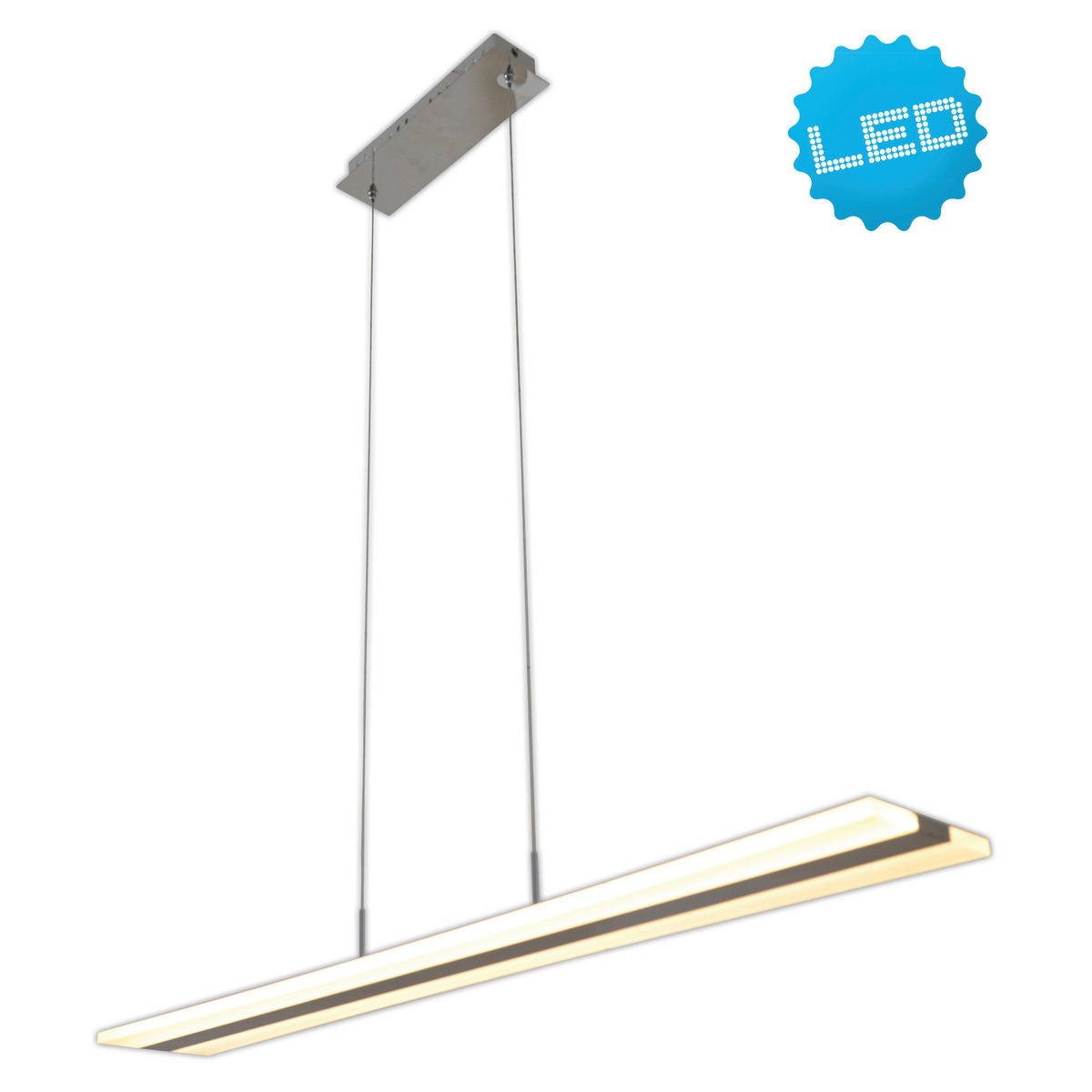 Näve Leuchten Pendelleuchte 7060150 stahlfarbig Kunststoff Metall B/H/T: ca. 16x120x100 cm null 2 Brennstellen Tiara - stahlfarbig (16,00/120,00/100,00cm) - Näve Leuchten