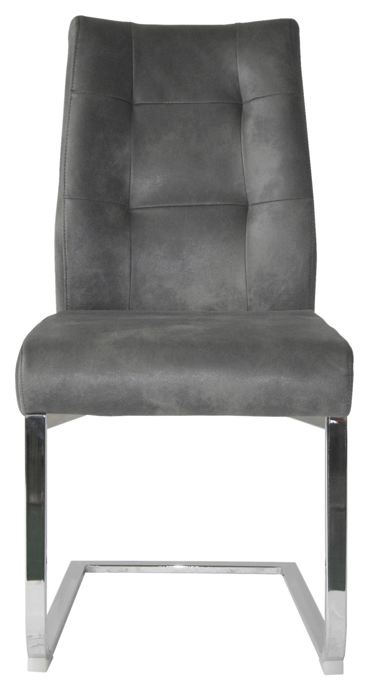 Schwingstuhl MARLEN-XXL  2er-Set anthrazit Vintage Chrom Stoff Metall B/H/T: ca. 72x96x80 cm MARLEN-XXL  2er-Set - Chrom/anthrazit (72,00/96,00/80,00cm) - byLIVING