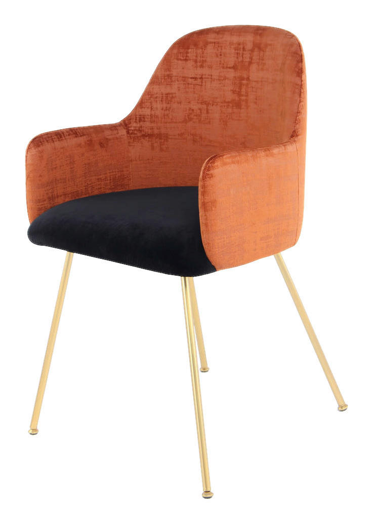 Stuhl Richard 500 terra schwarz Microfaser B/H/T: ca. 53x85x50 cm Richard 500 - gold/terra (53,00/85,00/50,00cm) - 360 Living