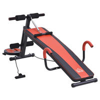 HOMCOM Sit-Up-Bank schwarz Stahl B/H/L: ca. 53x60x166 cm Sit-Up-Bank verstellbar - rot/schwarz (166,00/53,00/60,00cm) - HOMCOM