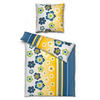 Microfaser Bettwäsche Bettwäsche_Microfaser Blumen - blau/gelb (135,00/200,00cm)