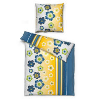 Microfaser Bettwäsche Bettwäsche_Microfaser Blumen - blau/gelb (135,00/200,00cm)