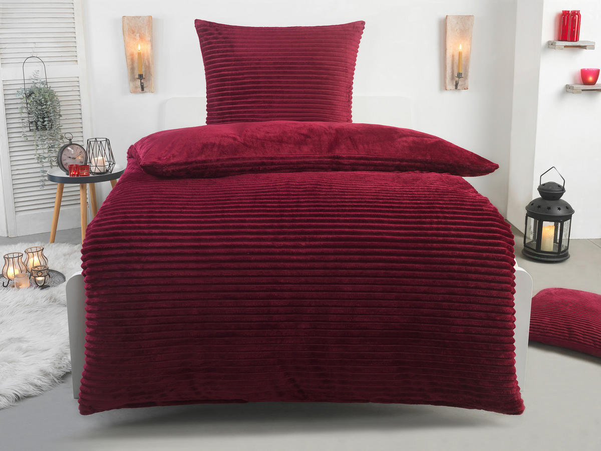 Microfaser Bettwäsche Cashmere touch Bettwäsche_Cashmere-Like 135x200cm - bordeaux (135,00/200,00cm)