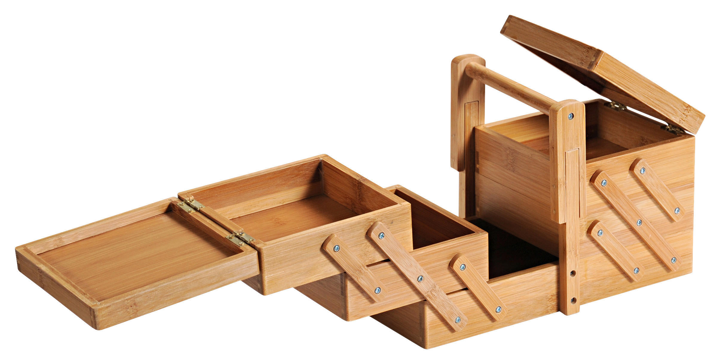 Thumbnail - Kesper Nähkästchen braun Bambus B/H/T: ca. 29x19x16,5 cm