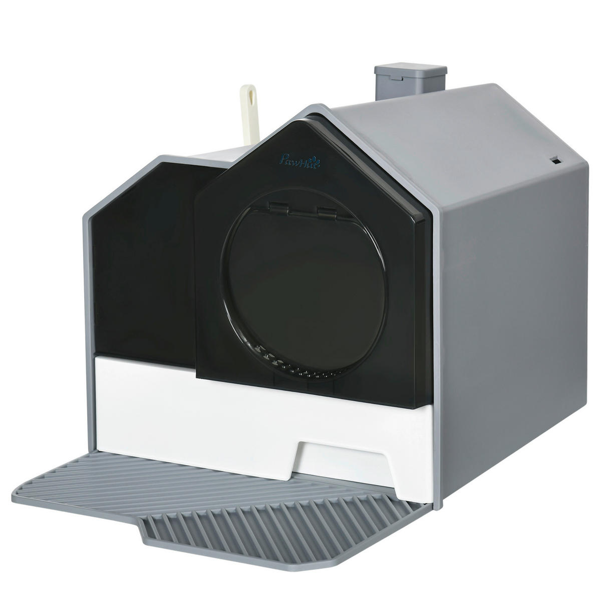 PawHut Katzen-Zubehör grau Polypropylen B/H/L: ca. 45x47x42 cm Katzentoilette - grau (42,00/45,00/47,00cm) - PawHut