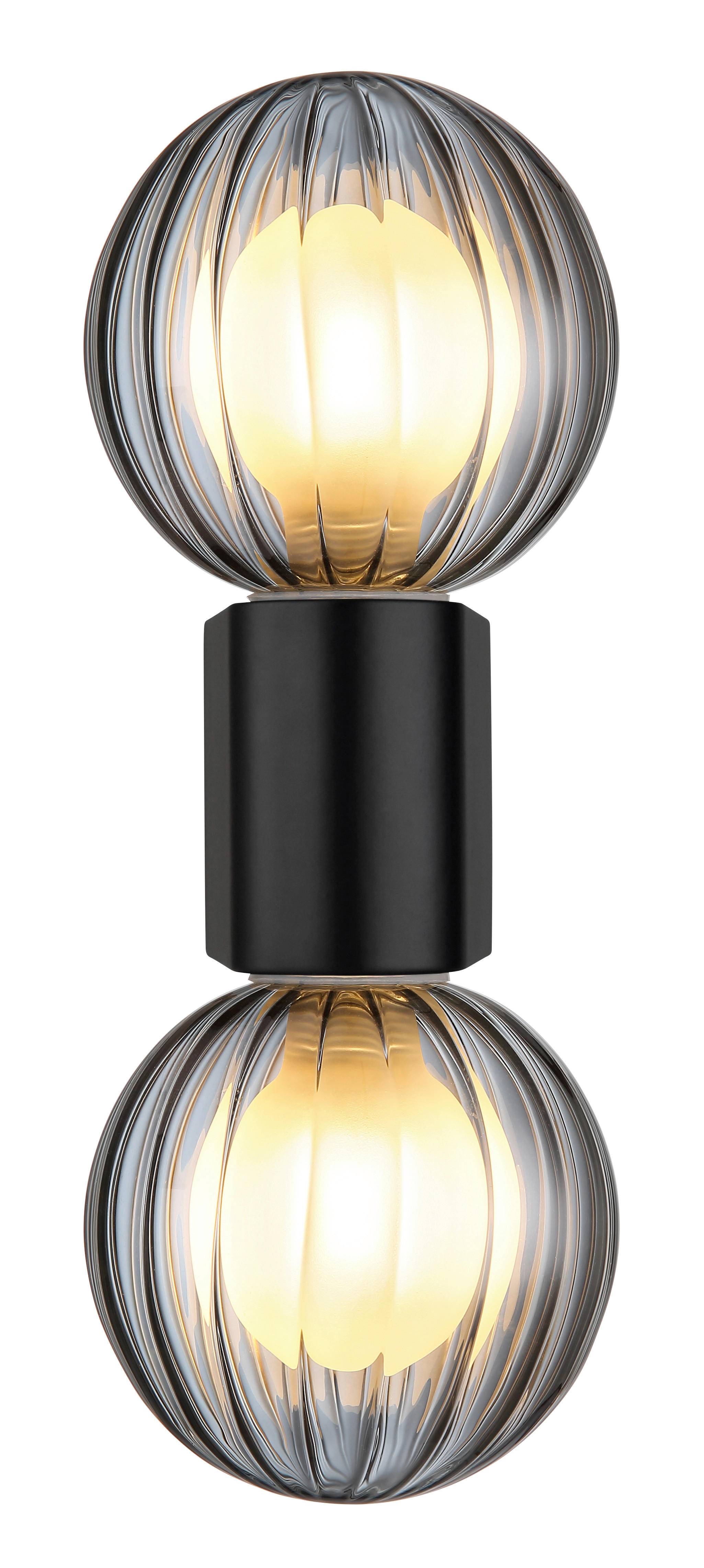 GLOBO LED-Wandleuchte Rauch schwarz Glas Aluminium B/H: ca. 10x26,5 cm 2 Brennstellen ANDER - schwarz/Rauch (10,00/26,50cm) - GLOBO