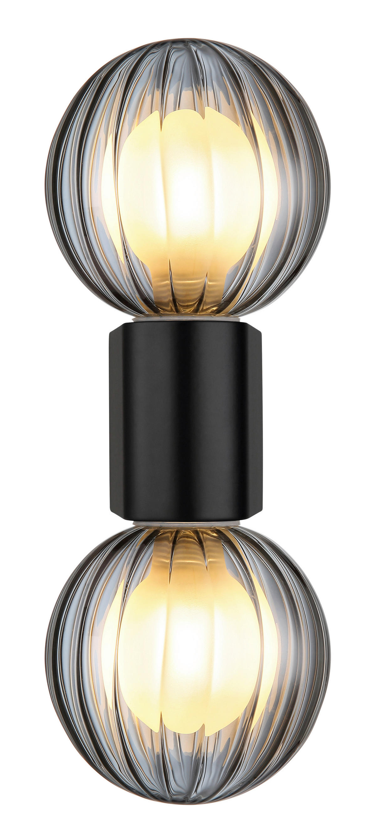 GLOBO LED-Wandleuchte Rauch schwarz Glas Aluminium B/H: ca. 10x26,5 cm 2 Brennstellen ANDER - schwarz/Rauch (10,00/26,50cm) - GLOBO