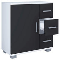 Midischrank Zalo weiß schwarz B/H/T: ca. 60x65x30 cm Zalo - weiß/schwarz (60,00/65,00/30,00cm) - VCM Möbel