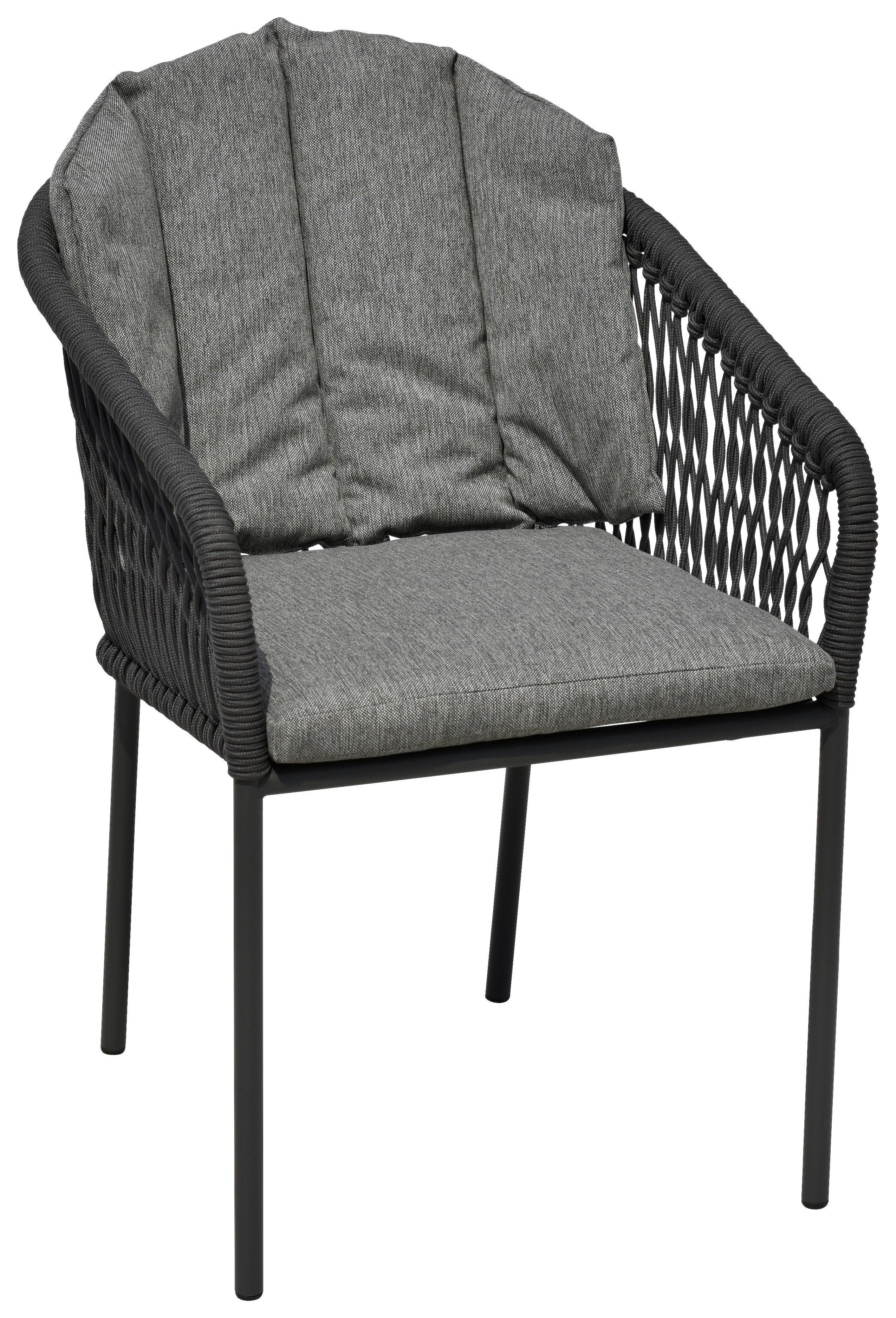 POCOline Gartenstuhl grau Webstoff B/H/L: ca. 68x79x58 cm Gartenstuhl_Rope - grau (58,00/68,00/79,00cm) - POCOline