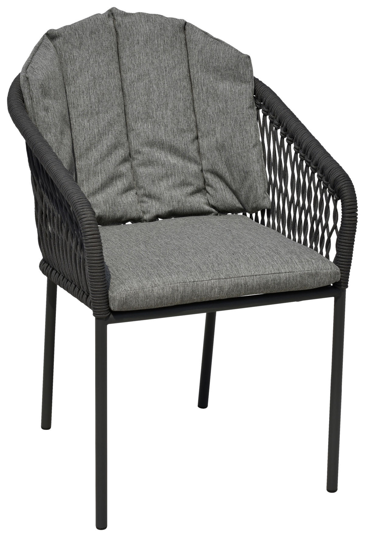 POCOline Gartenstuhl grau Webstoff B/H/L: ca. 68x79x58 cm Gartenstuhl_Rope - grau (58,00/68,00/79,00cm) - POCOline