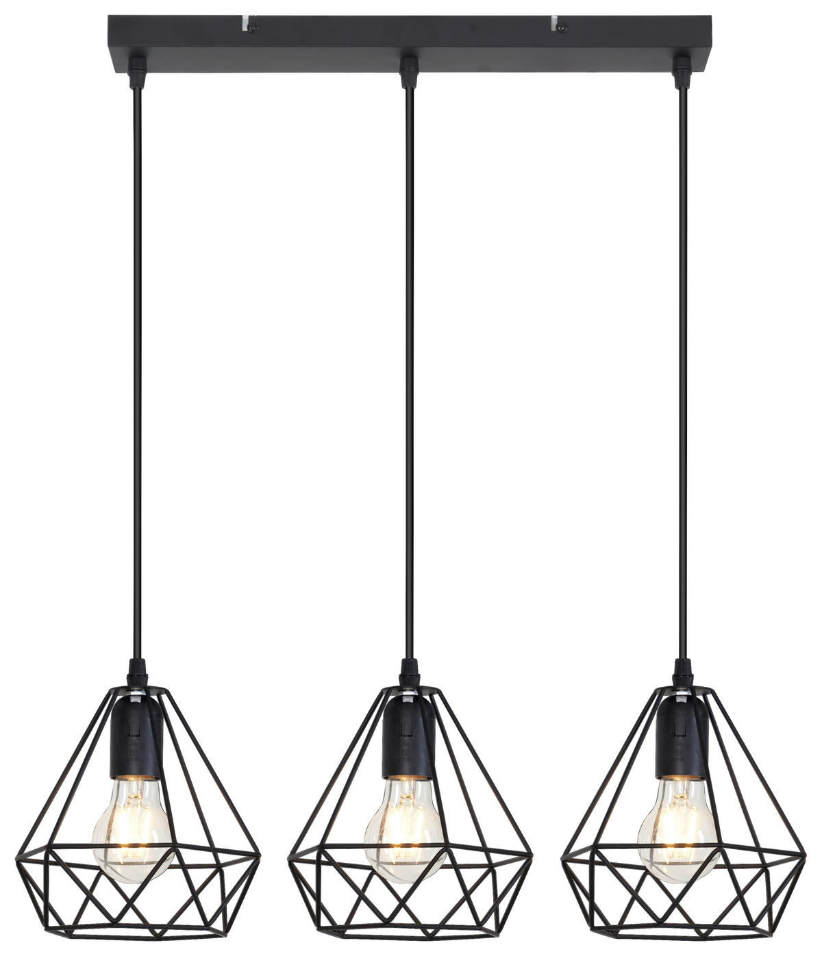 POCOline Pendelleuchte Metall B/H/L: ca. 3x2,5x45 cm E27 3 Brennstellen Pendelleuchte_Senna - (45,00/3,00/2,50cm) - POCOline