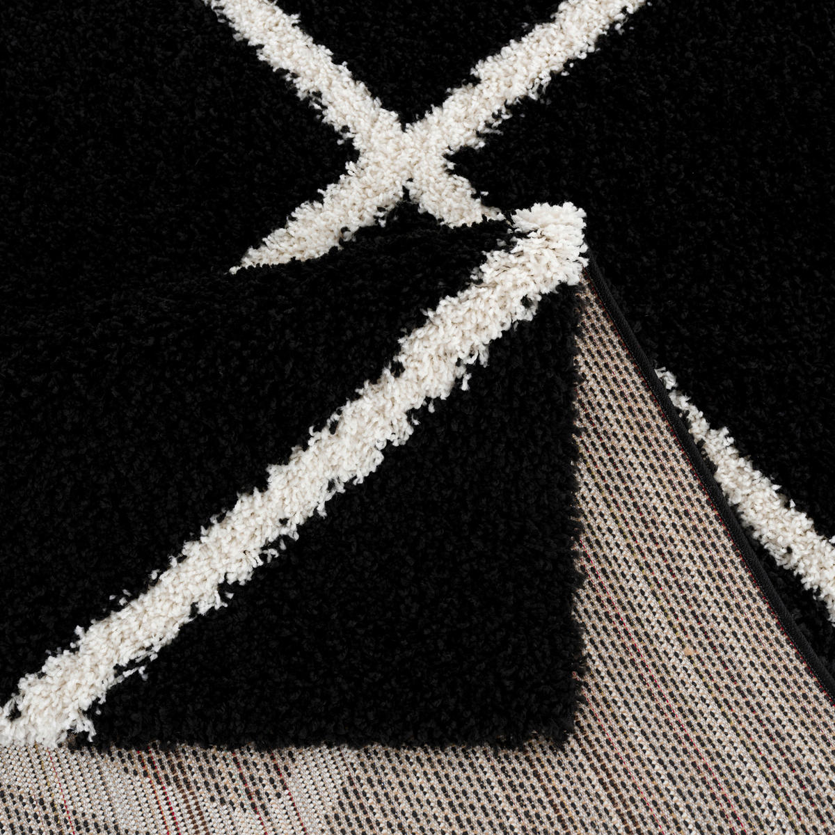Sanat Hochflorteppich MADRID schwarz B/L: ca. 140x200 cm MADRID - schwarz (140,00/200,00cm) - Sanat