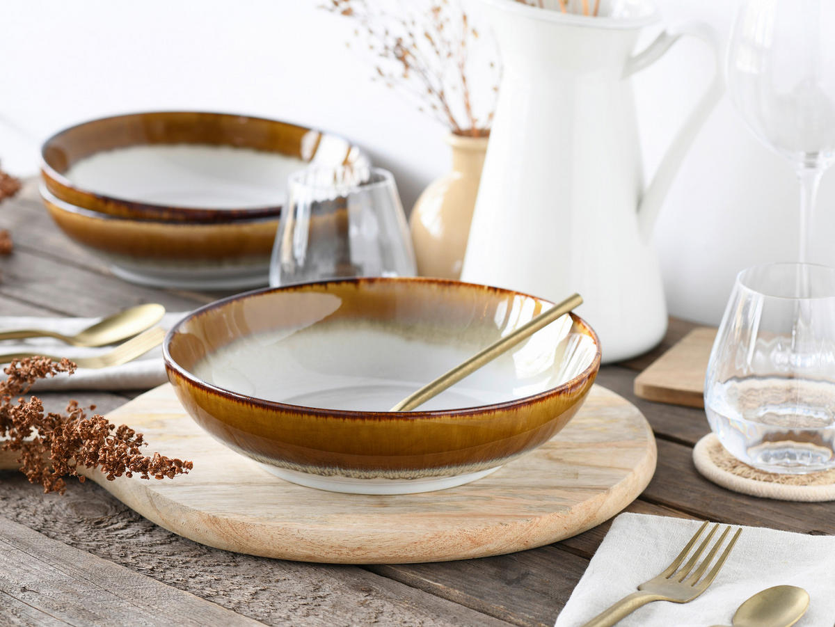 CreaTable Schüssel-Set Cascade braun Steinzeug Cascade - braun - CreaTable
