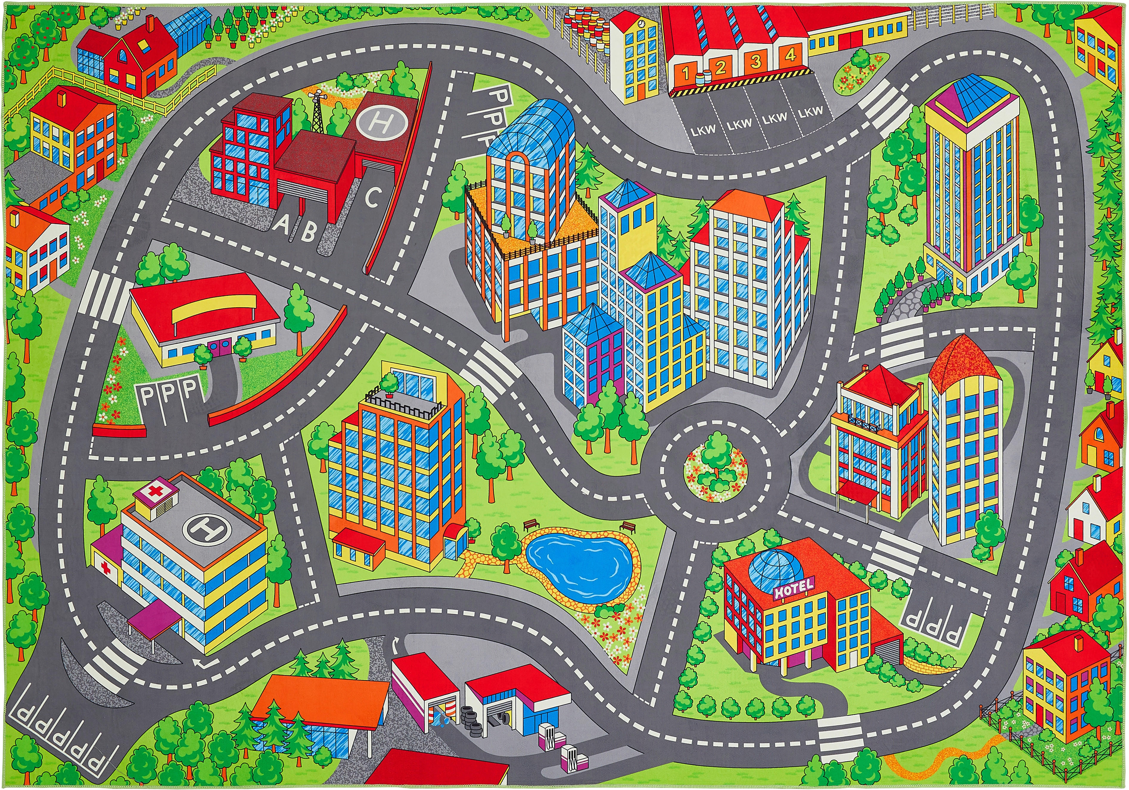 Andiamo Kinderteppich bunt B/L: ca. 140x200 cm Teppich_Spielstraße 140x200cm multi - bunt (140,00/200,00cm) - Andiamo