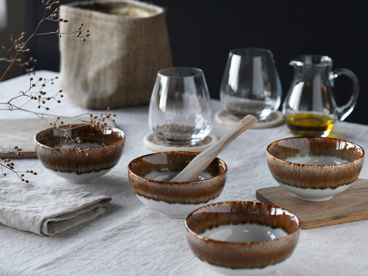 CreaTable Dipschalen-Set Cascade braun Steinzeug Cascade - braun - CreaTable