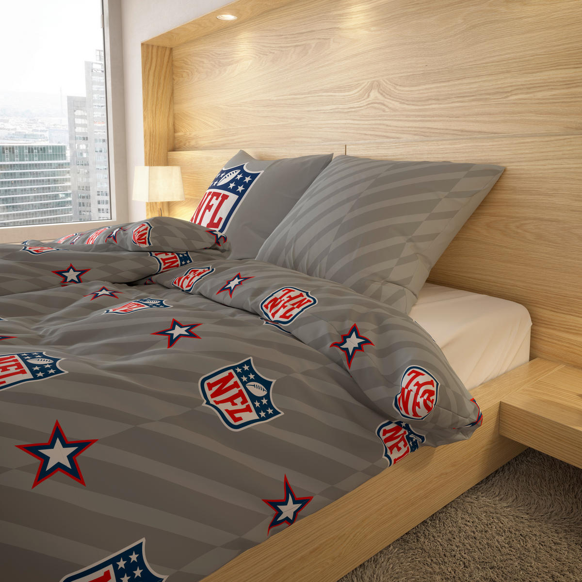 Microfaser Bettwäsche NFL NFL - weiß/rot (135,00/200,00cm) - NFL