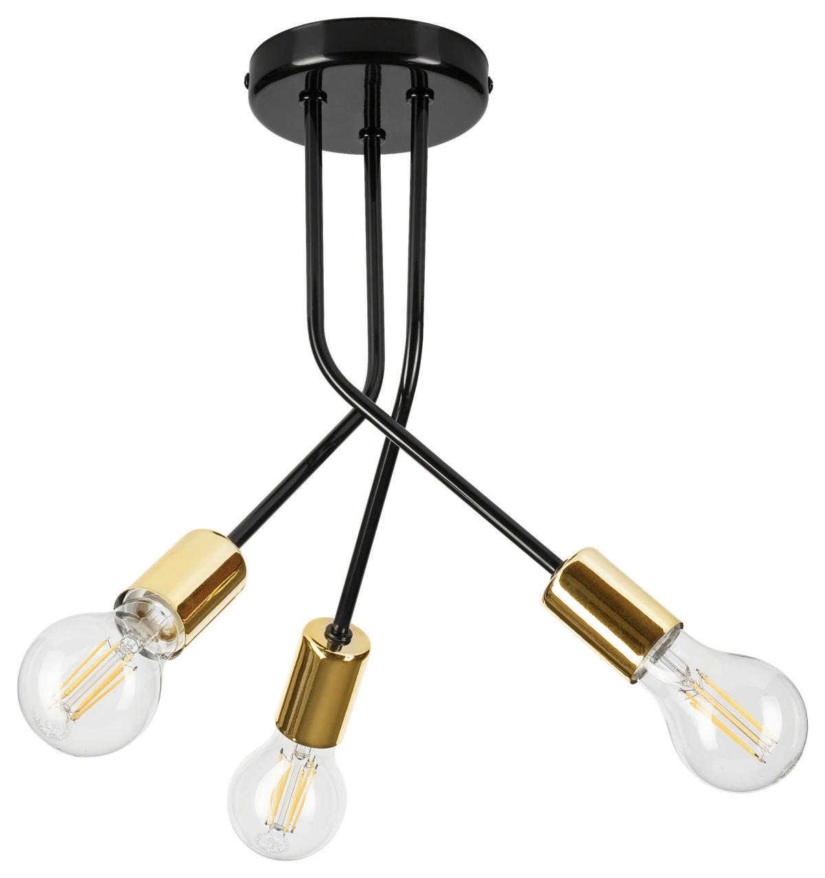 Lamkur Deckenleuchte gold Stahl B/H/L: ca. 33x34x33 cm E27 3 Brennstellen PRIYA - gold (33,00/33,00/34,00cm) - Lamkur