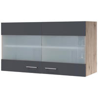 Glashängeschrank Morena grau matt B/H/T: ca. 100x54,8x32 cm Morena - Eiche/Basalt (100,00/54,80/32,00cm) - Flex-Well