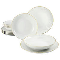 CreaTable Tafelservice Allegra Goldband Allegra Goldband - gold/weiß - CreaTable