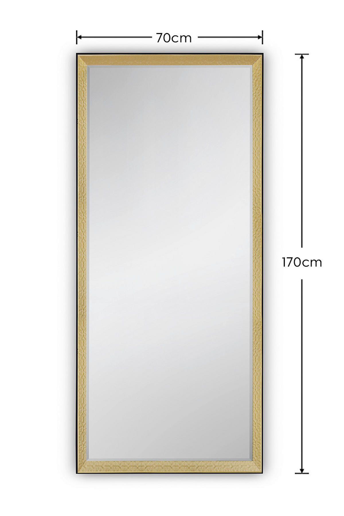 Rahmenspiegel Mara schwarz gold B/H: ca. 70x170 cm Mara - gold/schwarz (70,00/170,00cm)